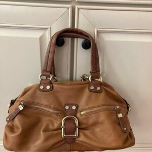 Vintage Etienne Aigner Handbag Tan Leather Gold Hardware Soft Satchel Crossbody